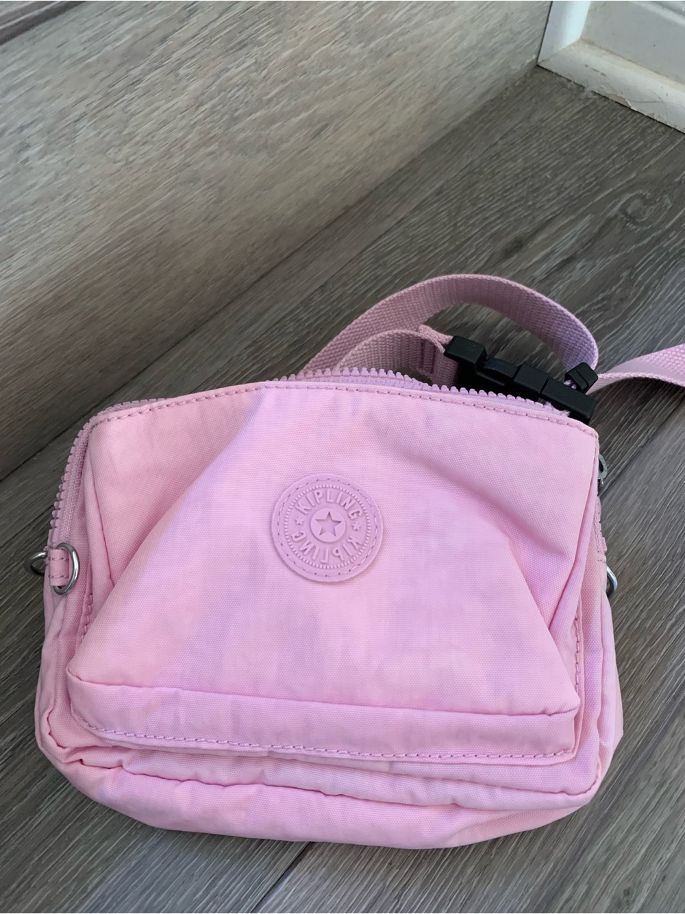 Kipling Light Pink Nylon Crossbody Bag belt bag